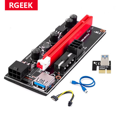 RGEEK USB 3.0 PCIE püstik 006 009S PCI Express X1 kuni X16 SATA kuni 4Pin 6Pin Molex Power Spilitter kaabel PCI-E püstik videokaardi jaoks