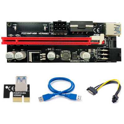 RGEEK USB 3.0 PCIE Riser 006 009S PCI Express X1 do X16 SATA na 4Pin 6Pin Molex Power Splitter kabel PCI-E Riser za video karticu