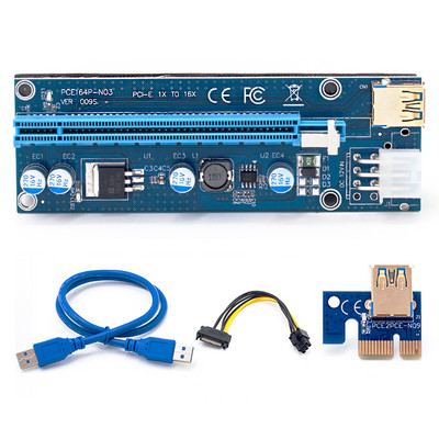 RGEEK USB 3.0 PCIE Riser 006 009S PCI Express X1 do X16 SATA na 4Pin 6Pin Molex Power Splitter kabel PCI-E Riser za video karticu