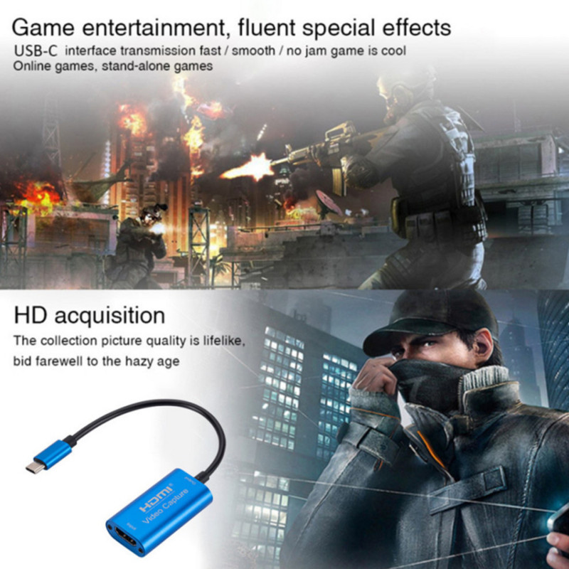 4K tipo C vaizdo įrašymo kortelė, suderinama su HDMI su USB C 1080P HD žaidimų įrašymu, skirta PS4/5 Switch tiesioginio srautinio transliavimo kamerai