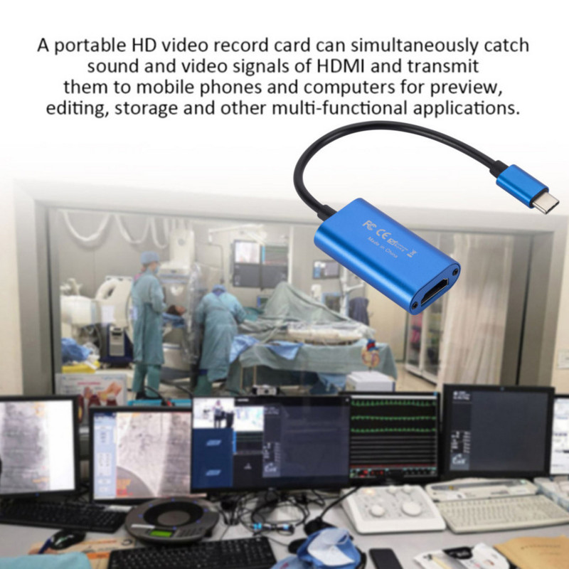 4K tipo C vaizdo įrašymo kortelė, suderinama su HDMI su USB C 1080P HD žaidimų įrašymu, skirta PS4/5 Switch tiesioginio srautinio transliavimo kamerai