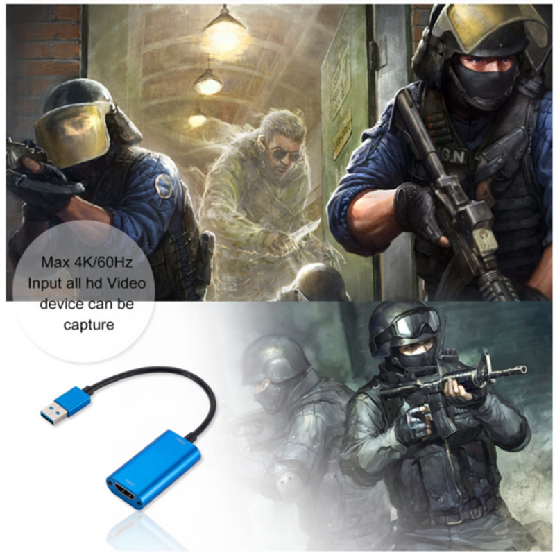 LccKaa 4K video tveršanas karte USB 3.0 HDMI saderīgs Grabber Recorder PS4 spēlei DVD videokamera Kamera ieraksta tiešraides straumēšana