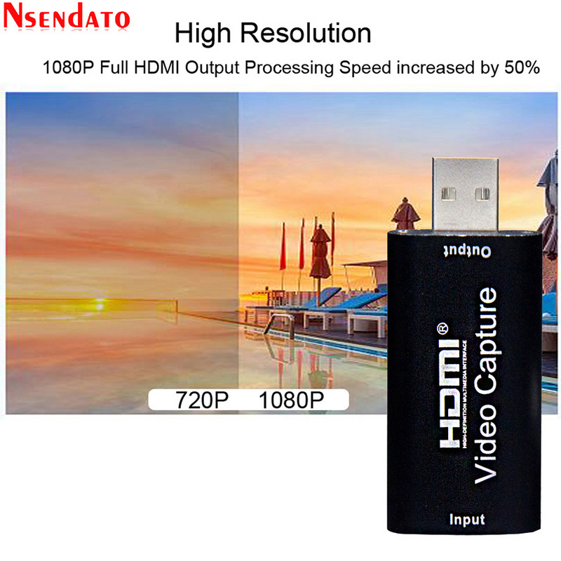 4K USB videorögzítő kártya USB 2.0 HDMI Video Grabber Record Box PS4 játékhoz DVD kamera HD kamera felvétel élő közvetítés