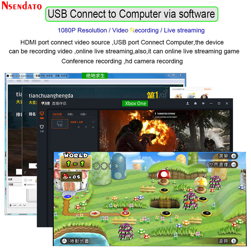 4K USB videorögzítő kártya USB 2.0 HDMI Video Grabber Record Box PS4 játékhoz DVD kamera HD kamera felvétel élő közvetítés