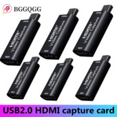 BGGQGG 4K videorögzítő kártya USB2.0 HDMI Video Grabber 1080P 60FPS felvevő PS4 játékhoz DVD HD kamera felvétel élő közvetítés
