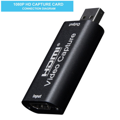 BGGQGG 4K videorögzítő kártya USB2.0 HDMI Video Grabber 1080P 60FPS felvevő PS4 játékhoz DVD HD kamera felvétel élő közvetítés