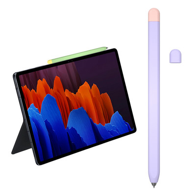 Galimos 4 spalvos Apsauga Neslystantis pieštukų krepšys, skirtas Tab S7 7plus 8 8plus Pen Case Odos dangtelis Apsauginis nuo smūgio silikonas