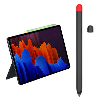 Galimos 4 spalvos Apsauga Neslystantis pieštukų krepšys, skirtas Tab S7 7plus 8 8plus Pen Case Odos dangtelis Apsauginis nuo smūgio silikonas