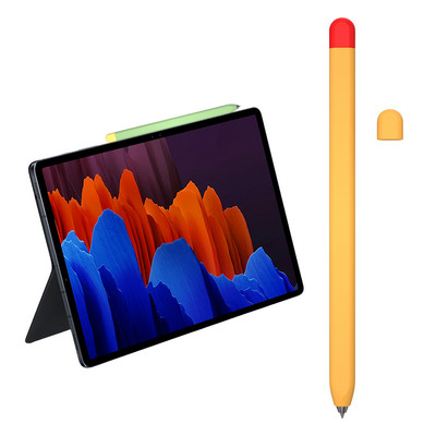 Galimos 4 spalvos Apsauga Neslystantis pieštukų krepšys, skirtas Tab S7 7plus 8 8plus Pen Case Odos dangtelis Apsauginis nuo smūgio silikonas