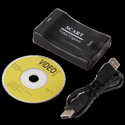 LccKaa 1080P USB 2.0 videorögzítő kártya Scart Gaming Record Box Élő közvetítés felvétel Otthoni irodai DVD Grabber Plug and Play