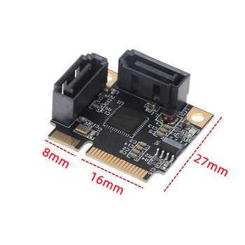 ASM1061 Mini PCIE σε SATA3.0 Προσθήκη καρτών Προσαρμογέας επέκτασης καρτών Ελεγκτής μετατροπέας SATA Πολλαπλασιαστής