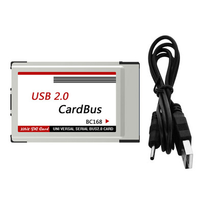 Jauns klēpjdatora PCMCIA uz USB 2.0 CardBus pārveidotājs 2 portu PCI Express kartes adapteris