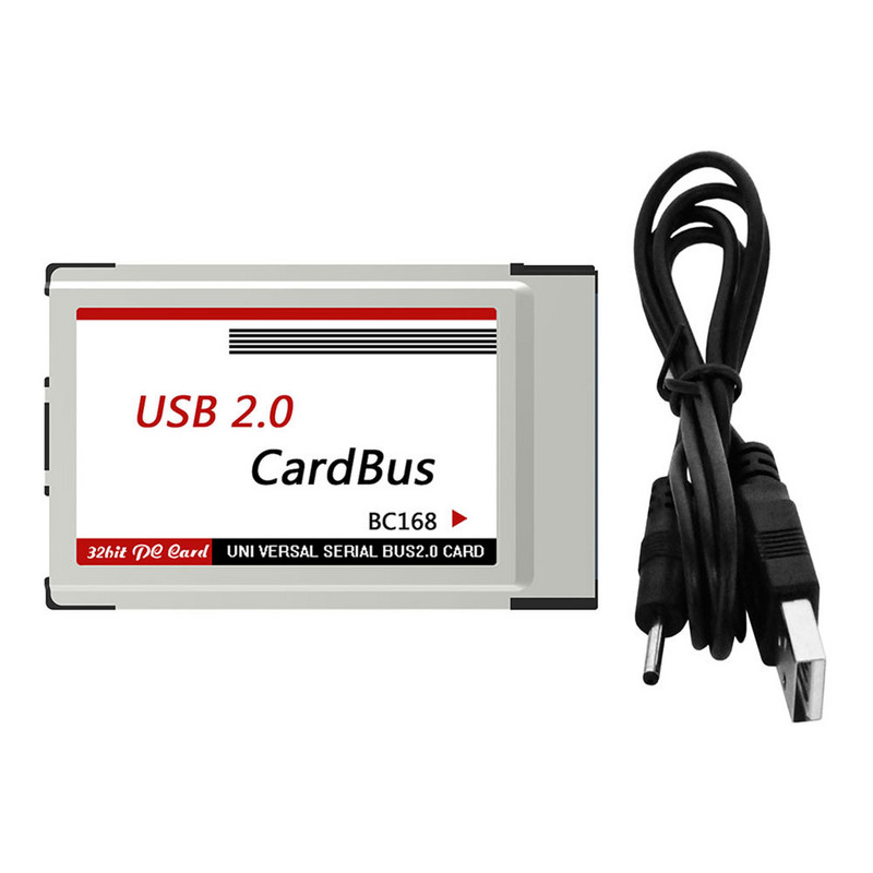 Jauns klēpjdatora PCMCIA uz USB 2.0 CardBus pārveidotājs 2 portu PCI Express kartes adapteris
