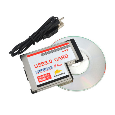 kebidumei Express kortelės 54 mm į USB 3.0 x 2 prievadų Expresscard PCI-E į USB adapterio keitiklis nešiojamam nešiojamam kompiuteriui