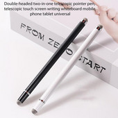 50 cm universāla irbuļa pildspalva 2 vienā metāla kondensatora skārienekrāna zīmulis Teleskopiska pildspalva, kas paredzēta I-Pad planšetdatora viedtālruņu apmācībai