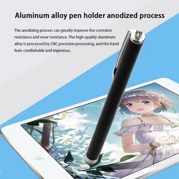 Μεταλλική γραφίδα με χωρητική ίνα, κατάλληλη για εκμάθηση κινητού τηλεφώνου Tablet χειρόγραφου στυλό αφής Universal