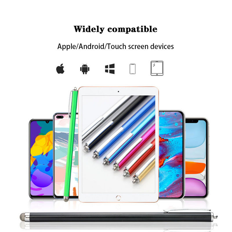 Μεταλλική γραφίδα με χωρητική ίνα, κατάλληλη για εκμάθηση κινητού τηλεφώνου Tablet χειρόγραφου στυλό αφής Universal