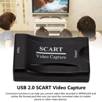 PzzPss 1080P USB 2.0 SCART Аксесоари за карти за заснемане на видео Граббер DVD запис Кутия за запис за поточно предаване на живо Plug and Play Home