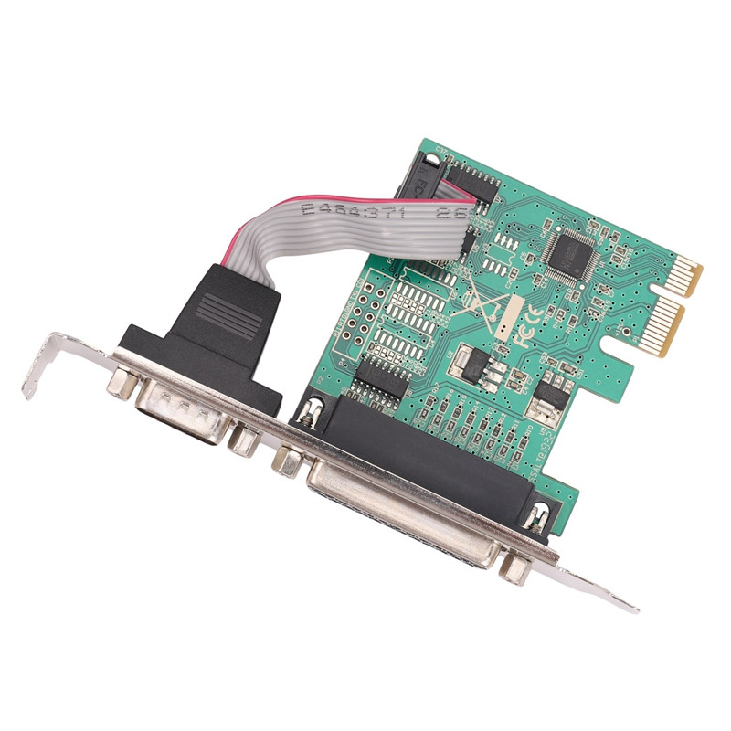 RS232 RS-232 jadaport COM & DB25 printeri paralleelport LPT–PCI-E PCI Expressi kaardiadapteri konverter WCH382L kiip