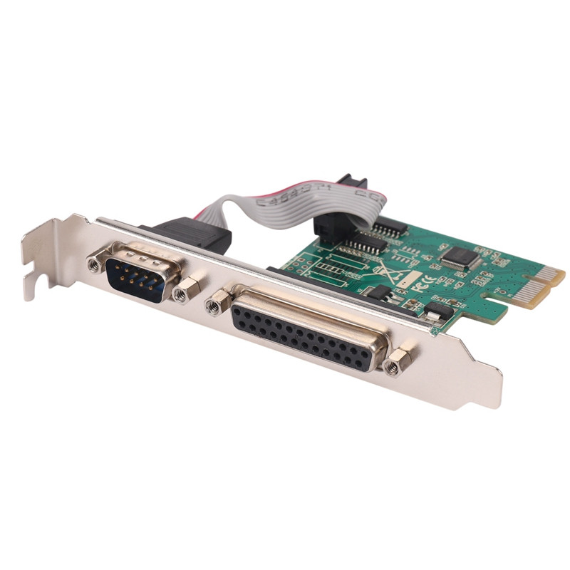 RS232 RS-232 jadaport COM & DB25 printeri paralleelport LPT–PCI-E PCI Expressi kaardiadapteri konverter WCH382L kiip