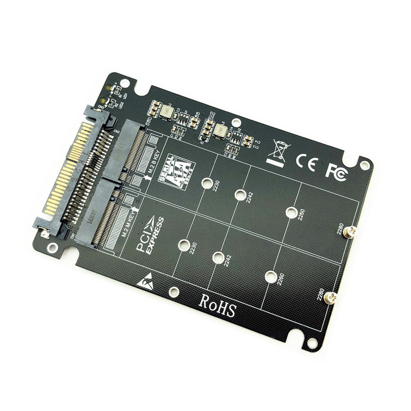 M.2 SSD į U.2 adapteris 2 in 1 M.2 NVMe SATA-Bus NGFF SSD į PCI-e U.2 SFF-8639 PCIe M2 adapterio keitiklis, skirtas staliniam kompiuteriui