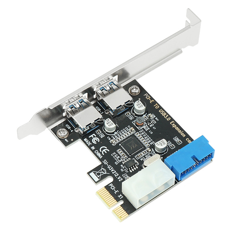 USB 3 pcie adapter 2 port usb - pcie x1 előlap 20 tűs 20 tűs USB3.0 PCI-e PCI express hub vezérlő Kártyaadapter
