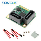 2 portu Mini PCI-E PCI Express uz SATA 3.0 adaptera pārveidotāja cietā diska paplašinājuma kartes pievienošanas kartes operētājsistēmai Windows Mac Linux OS