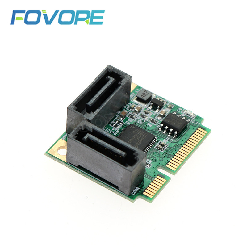 2 portu Mini PCI-E PCI Express uz SATA 3.0 adaptera pārveidotāja cietā diska paplašinājuma kartes pievienošanas kartes operētājsistēmai Windows Mac Linux OS
