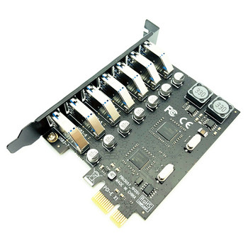 Προσαρμογέας κάρτας επέκτασης USB 3.0 PCI-E 7 θύρες Προσαρμογέας USB 3.0 Hub Εξωτερικός ελεγκτής PCI-E Extender PCI Express Card for Desktop