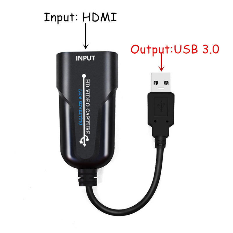 HDMI Video Capture Card USB 3.0 HDMI Video Grabber felvevő doboz PS4 játékhoz DVD videokamera HD kamera felvétel élő közvetítés