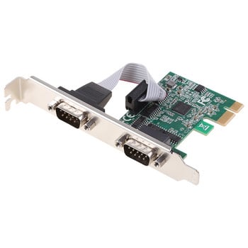 PCIE Dual Serial Expansion Card Chip AX99100 2 Port Industrial DB9 COM RS232 Converter Adapter Controller για επιτραπέζιο υπολογιστή