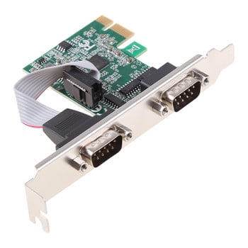 PCIE Dual Serial Expansion Card Chip AX99100 2 Port Industrial DB9 COM RS232 Converter Adapter Controller για επιτραπέζιο υπολογιστή