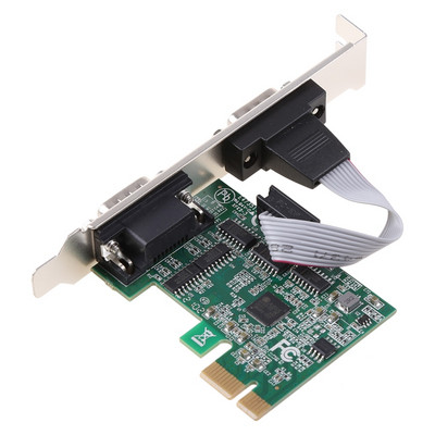 PCIE kettős soros bővítőkártya chip AX99100 2 portos ipari DB9 COM RS232 átalakító adapter vezérlő asztali számítógéphez