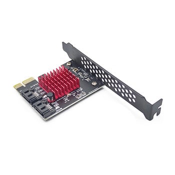 PCIe към 2 порта SATA 3 III 3.0 6Gbps SSD адаптер PCI-e PCI Express x1 Платка за контролер Поддръжка на разширителна карта x4 x6 x8 x16 Riser