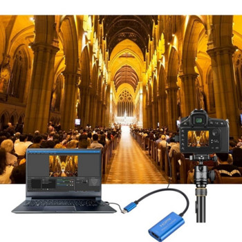 WVVMVV Type-C Κάρτα λήψης βίντεο HDMI συμβατή με USB 1080P HD Εγγραφή παιχνιδιού για PS4/5 Switch Live Streaming Broadcast Camera