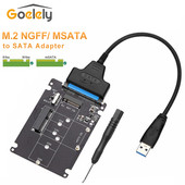 Goelely M.2 NGFF - SATA mSATA - SATA adapter Külső USB 3.0 22 tűs SATA SSD átalakító adapter 2 az 1-ben B kulcs M kulcsos emelőkártya