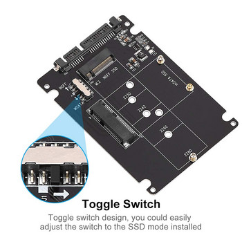 Goelely M.2 NGFF σε SATA mSATA σε SATA Προσαρμογέας Εξωτερικός προσαρμογέας USB 3.0 22 ακίδων SATA μετατροπέας SSD Προσαρμογέας 2-σε-1 B κλειδί M Κάρτα Riser