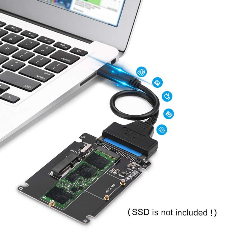 Goelely M.2 NGFF - SATA mSATA - SATA adapter Külső USB 3.0 22 tűs SATA SSD átalakító adapter 2 az 1-ben B kulcs M kulcsos emelőkártya