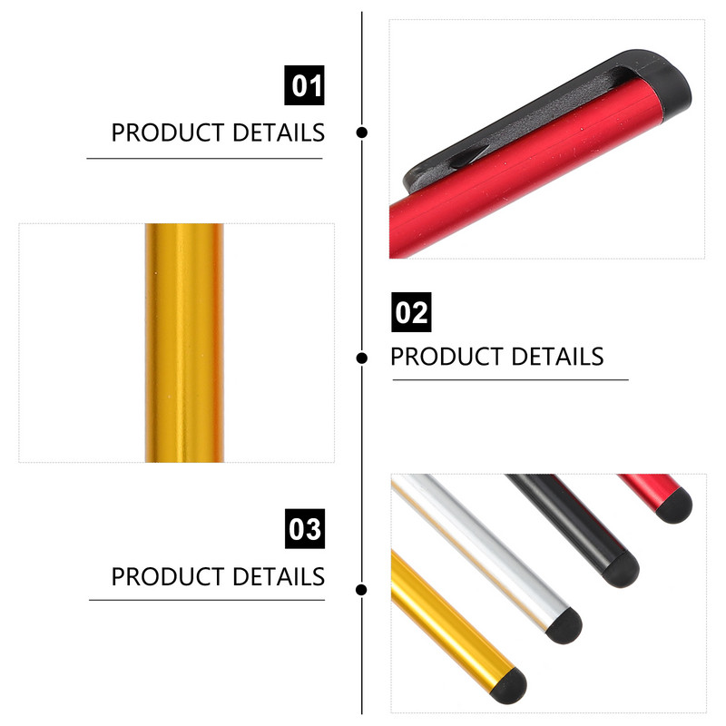 20 vnt. juodi pieštukai Stylus Fine Point Active Pen Disc Stylus Touch Screen Pens Surface Pen