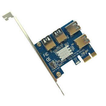 Προσαρμογέας PCI-E σε PCI-E 1 Turn 4 PCI-Express Slot 1x to 16x USB 3.0 Mining Special Riser Card PCIe Converter for BTC Miner Mining