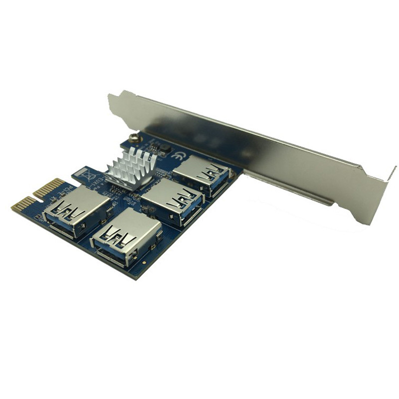 PCI-E-PCI-E adapter 1 fordulattal PCI-Express Slot 1x 16x USB 3.0 Mining Speciális Riser Card PCIe átalakító BTC Miner Minerhez