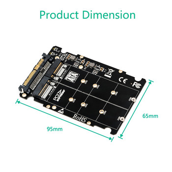 Μετατροπέας προσαρμογέα M.2 SSD σε U2 2 σε 1 M2 NVMe SATA-Bus NGFF SSD σε PCI-e U.2 SFF-8639 PCIe M2 Adapter Converter για επιτραπέζιους υπολογιστές