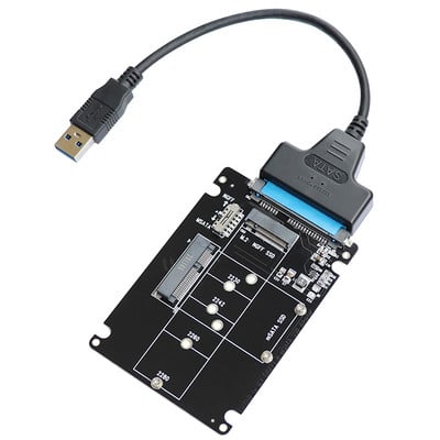 mSATA į SATA adapteris m2 b raktas m.2 SSD į SATA adapterio kortelė mSATA m.2 m2 NGFF į USB keitiklis, skirtas mSATA+M.2 2 viename SSD HDD