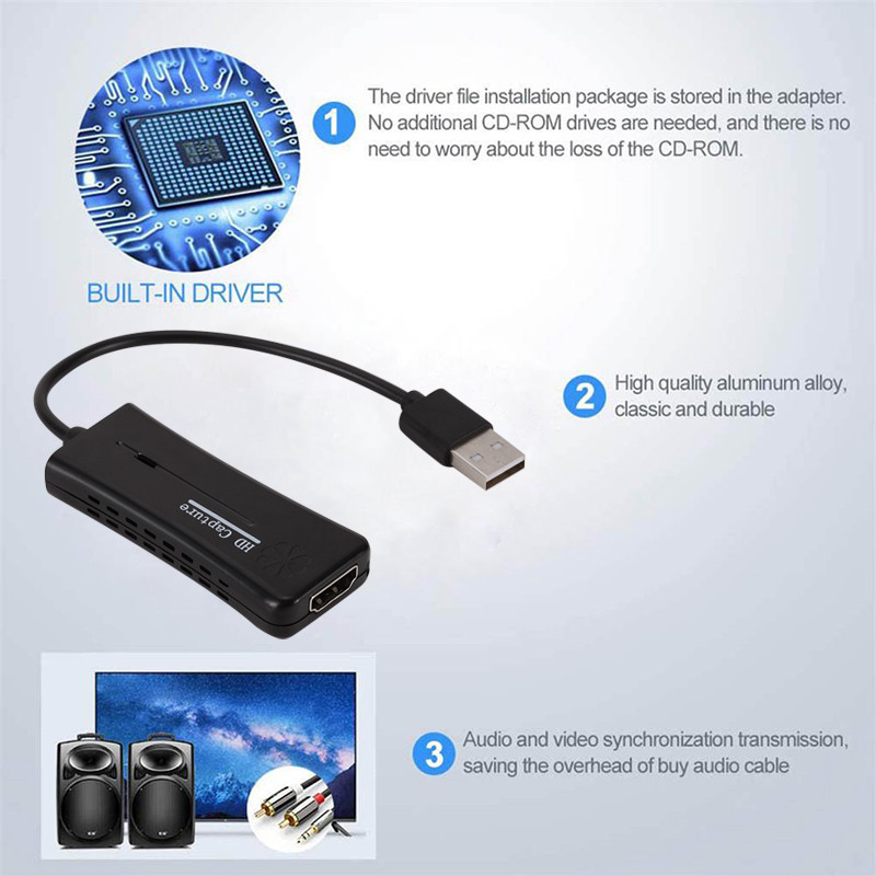 HDMI-kompatibilis USB2.0-val lövöldözős játékjelenet kábelrögzítő kártyával HDMI videorögzítő kártya számítógépes élő videofelvétel