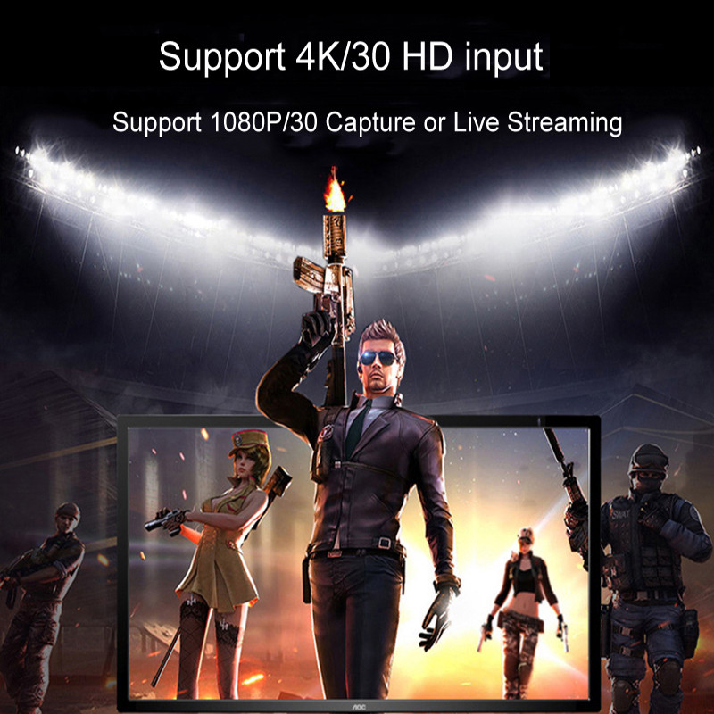 HDMI-kompatibilis USB2.0-val lövöldözős játékjelenet kábelrögzítő kártyával HDMI videorögzítő kártya számítógépes élő videofelvétel