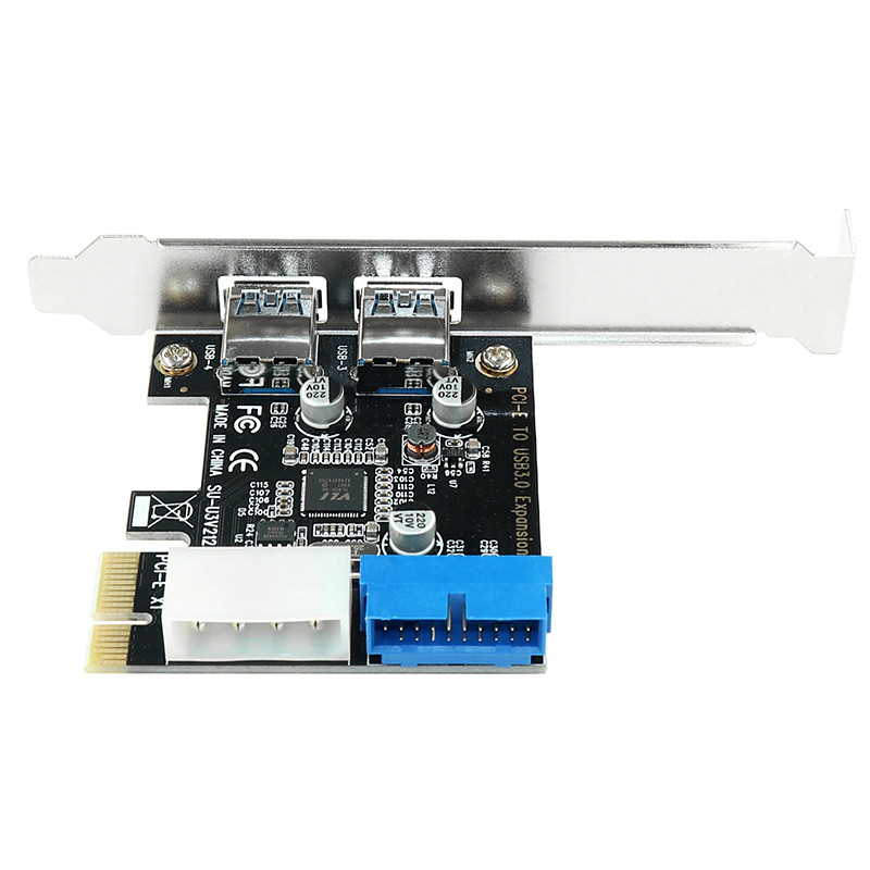 USB PCI e Adapteris 2 prievadas USB 3 PCI e Adapterio kortelė PCI-e USB3.0 19 20 kontaktų keitiklio valdiklis PCI-e USB3 išplėtimo plokštė, skirta kompiuteriui