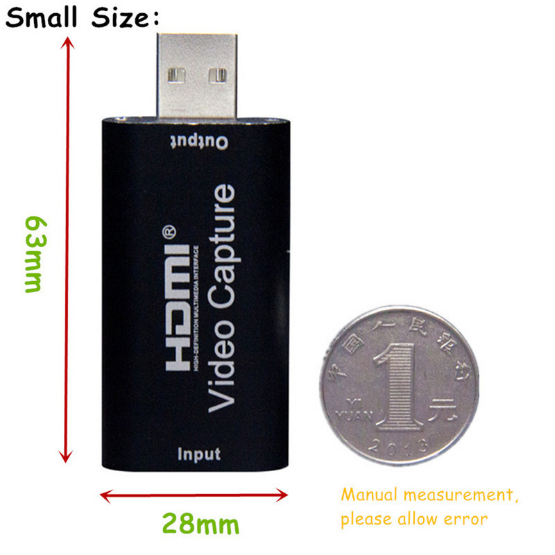 Κάρτα λήψης βίντεο HDMI συμβατή με κάρτα εγγραφής βίντεο Streaming Board Capture USB 2.0 Card Grabber Recorder για PS4 Game DVD