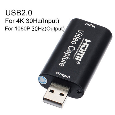 4K USB3.0 USB2.0 audio-videó rögzítő kártya HDMI - USB 3.0 2.0 gyűjtőkártya élő közvetítés lemezes kamera kapcsoló játékrögzítés