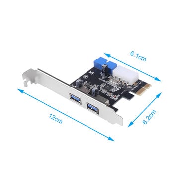 2 θύρες USB 3.0 PCI-e Κάρτα επέκτασης PCI express PCIe Προσαρμογέας διανομέα USB 3.0 2 θυρών USB 3 0 PCI e PCIe express 1x