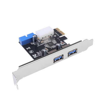 2 θύρες USB 3.0 PCI-e Κάρτα επέκτασης PCI express PCIe Προσαρμογέας διανομέα USB 3.0 2 θυρών USB 3 0 PCI e PCIe express 1x